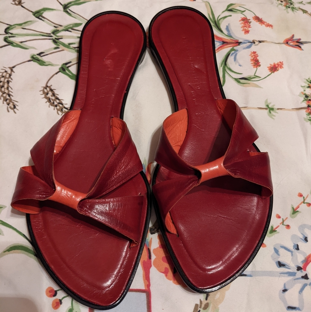 Sigerson Morrison red leather sandals